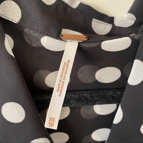 Free People-Sheer Polka Dot Long Sleeve Blouse - Picture 7 of 7